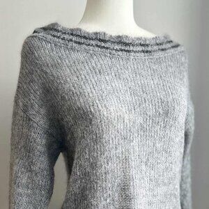 Vicolo Trivelli Grey Alpaca Blend Back-Button 🇮🇹 Italian Knit Sweater - US M